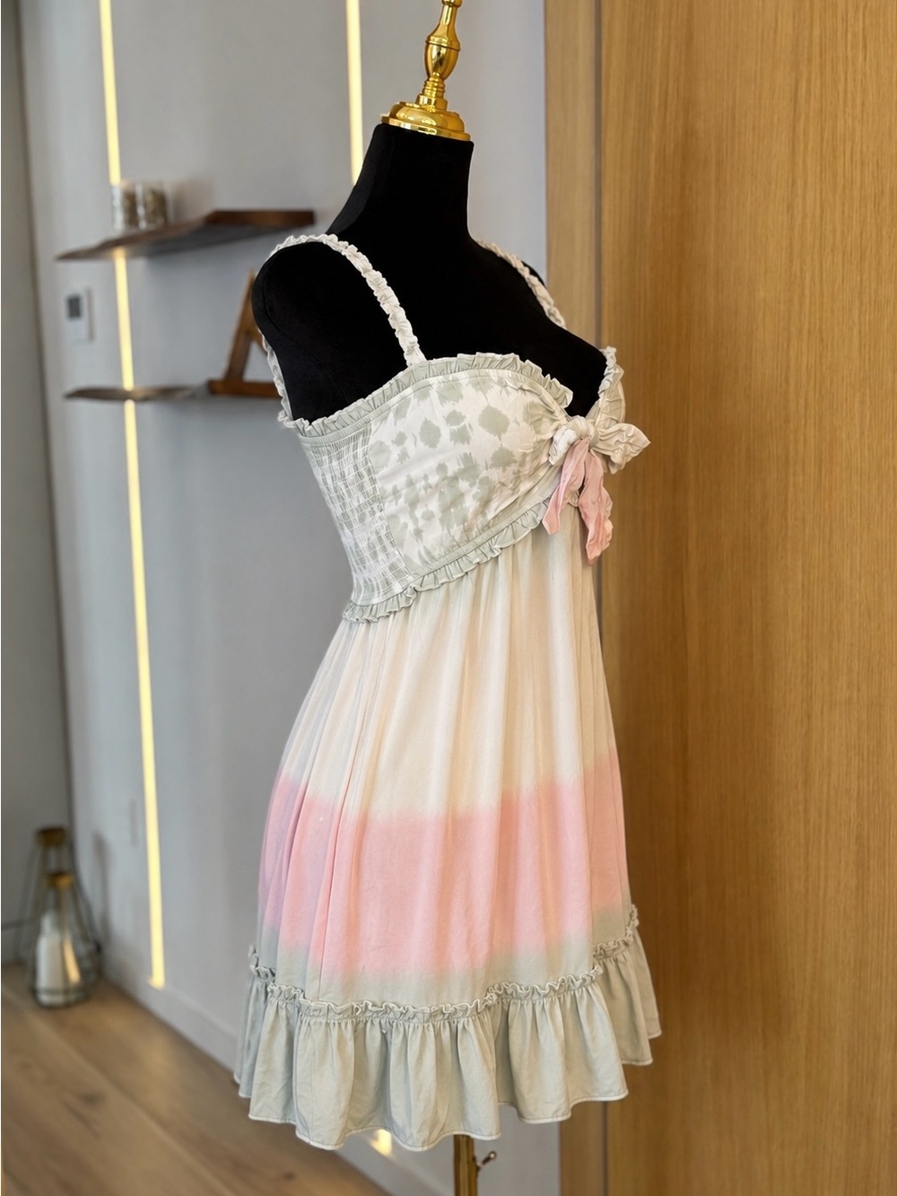 Ocean Drive Y2K Pastel Tie-Dye Ruffle Mini Dress | Coastal Muse - Picture 3 of 5